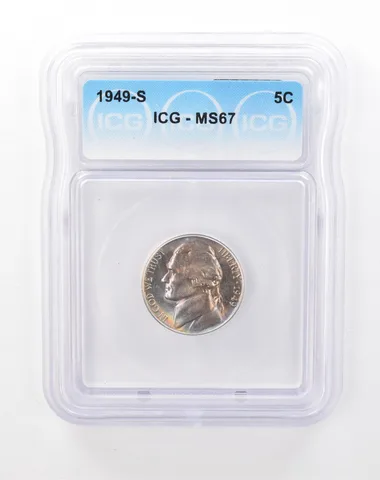 1949-S Jefferson Nickel MS67 ICG Beautiful Tone a3314
