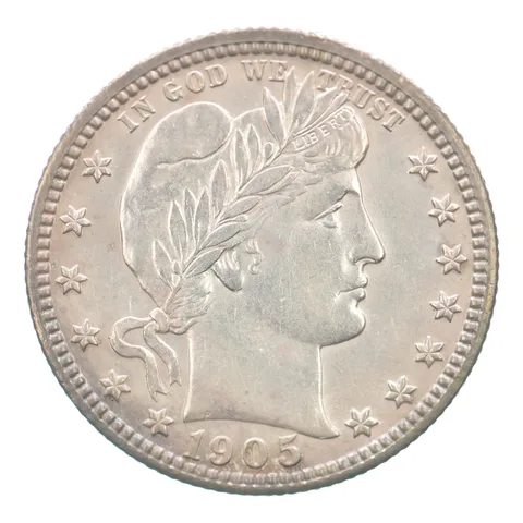 1905-S Barber Quarter Beautiful Tone a2823