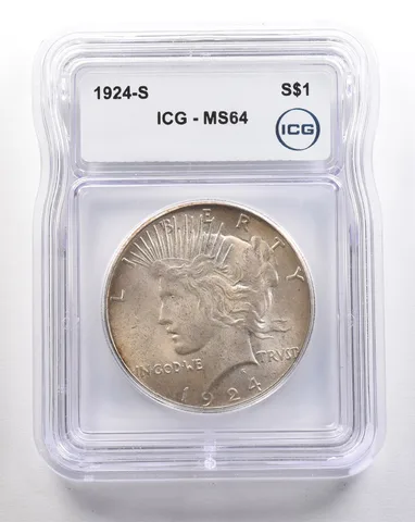 1924-S Peace Silver Dollar MS64 ICG *4348