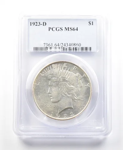 1923-D Peace Silver Dollar MS64 PCGS a2276