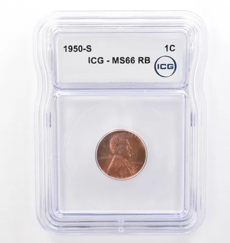 1950-S Lincoln Wheat Cent MS66 RB ICG Beautiful Tone *7693