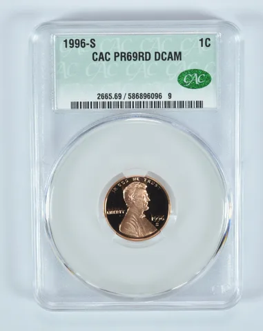 1996-S Lincoln Memorial Cent PR69 RD DCAM CAC CACg