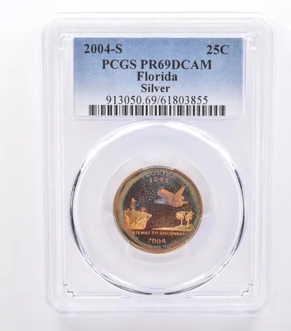2004-S Washington State Quarter Florida Silver PR69 DCAM PCGS Nice Tone *8724