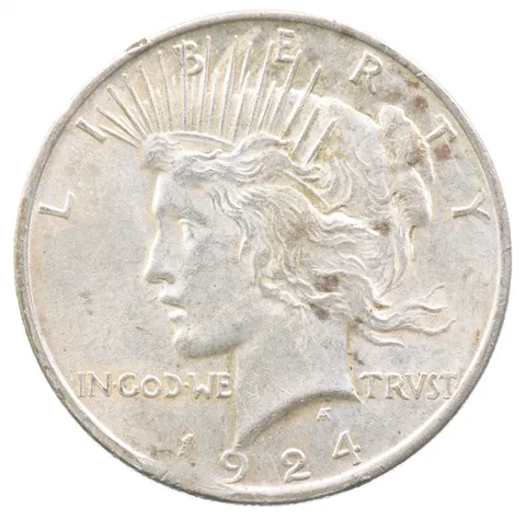 1924 Peace Silver Dollar Clipped Planchet ERROR *6705