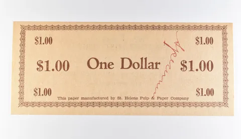 1936 $1 St Helens Sentinel-Mist Scrip *9743