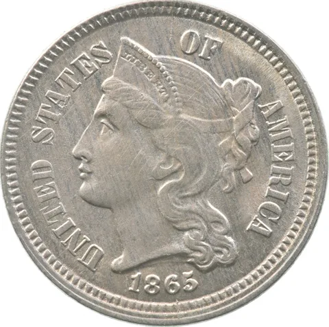 1865 Three Cent Nickel a5792