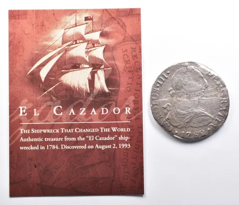 1782 El Cazador Spanish Colonial 8 Reales Shipwreck Coin *3611
