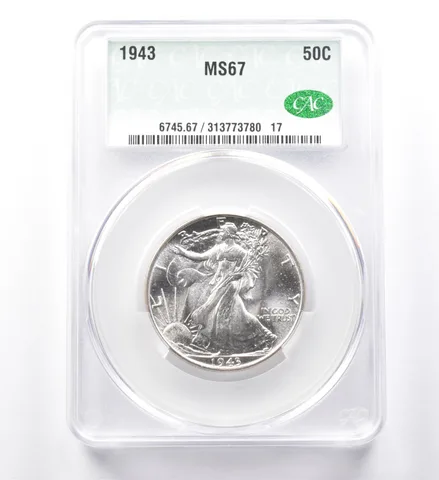 1943 Walking Liberty Half Dollar MS67 CAC *0013