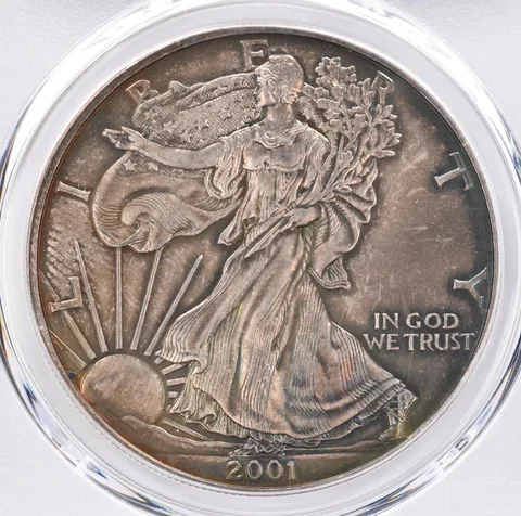 2001 American Silver Eagle MS64 PCGS Beautiful Tone *1493