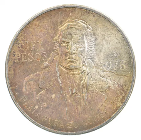1978 Mo Mexico 100 Pesos Silver Beautiful Tone *7188