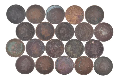 Lot 20 1800's 1890-1899 Indian Head Penny Cents US Coin Collection 2/5 Roll *521