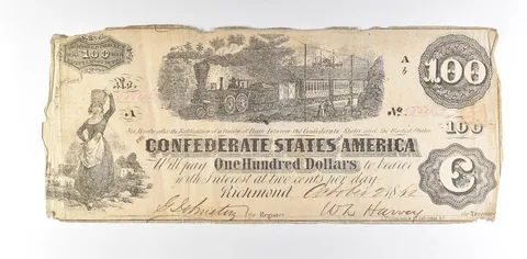 1862 $100 Confederate States Of America T-40 Large Note a8619