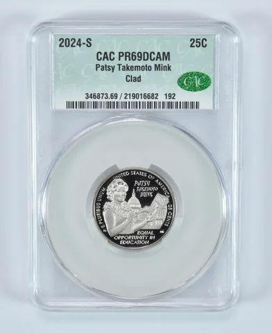 2024-S Washington Quarter Clad Patsy Takemoto Mink PR69 DCAM CAC CACg