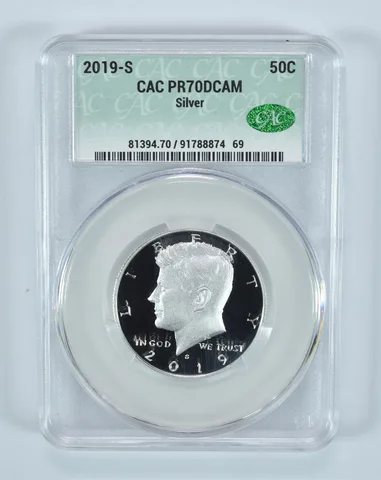 2019-S Kennedy Half Dollar Silver PR70 DCAM CAC CACg
