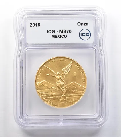 2016 Mo Mexico 1 Onza Gold Libertad MS70 ICG a2549