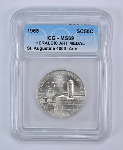 1965 So Called Half Dollar St Augustine 400th Anniversary MS69 ICG