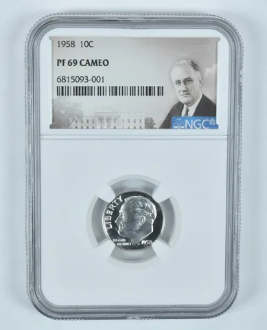 1958 Roosevelt Dime PF69 CAM NGC Special Label