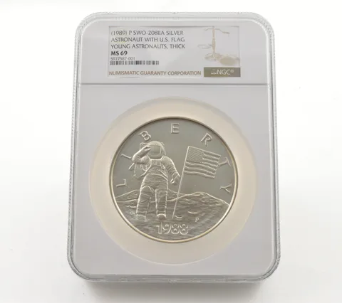 MS69 (1989) P Young Astronauts - SWO-20811A Silver - 12 Oz Silver NGC *7321