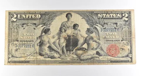 1896 $2 Silver Certificate Large Note Red Seal *3739