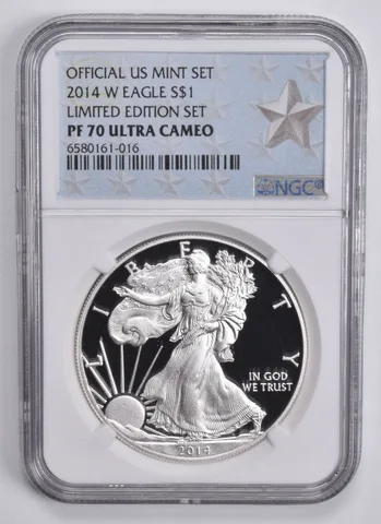 2014-W American Silver Eagle Limited Edition PF70 UCAM NGC West Point Lbl