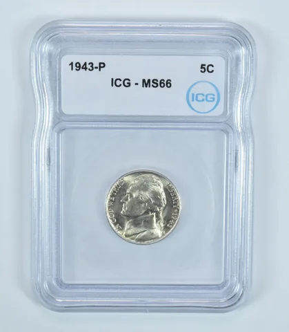 1943-P Jefferson Nickel MS66 ICG WTN War Silver