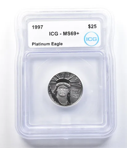 1997 $25 American Platinum Eagle 1/4 Oz Platinum MS69+ ICG *1085