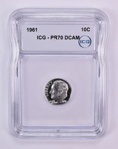 1961 Roosevelt Dime PR70 DCAM ICG
