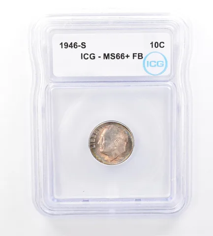 1946-S Roosevelt DIme MS66+ FB ICG Beautiful Tone *1690
