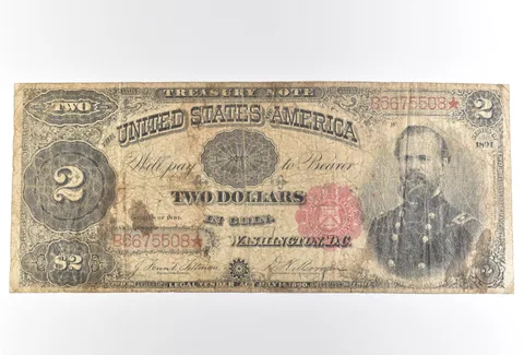1891 $2 Treasury Note Star Note Red Seal Large Note *2512