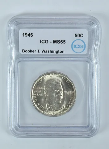 1946 Booker T Washington Commemorative Half Dollar MS65 ICG