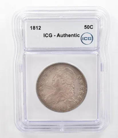 1812 Capped Bust Half Dollar Authentic ICG Beautiful Tone *5189