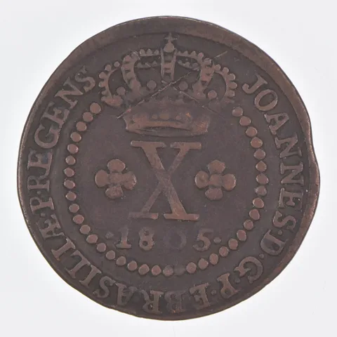Better Date - 1805 Brazil 10 Reis World Coin *334