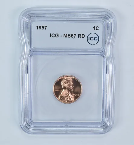 1957 Lincoln Wheat Cent MS67 RD ICG