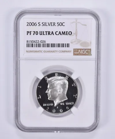 2006-S Kennedy Half Dollar Silver PF70 UCAM NGC Brown Label