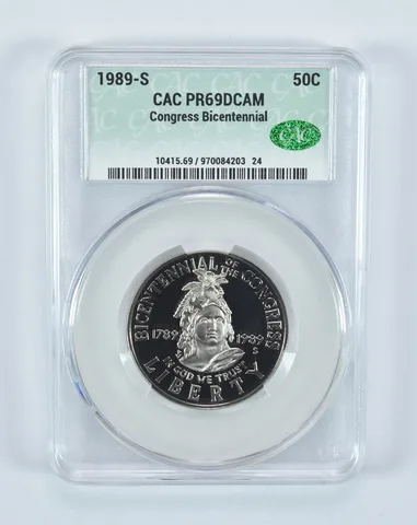 1989-S Congress Bicentennial Commemorative Half Dollar PR69 DCAM CAC CACg
