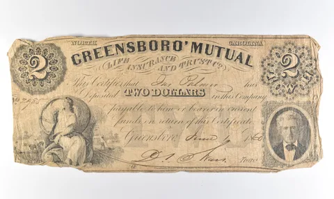 1860 $2 Greensboro NC Greensboro's Mutual Obsolete Note *8322