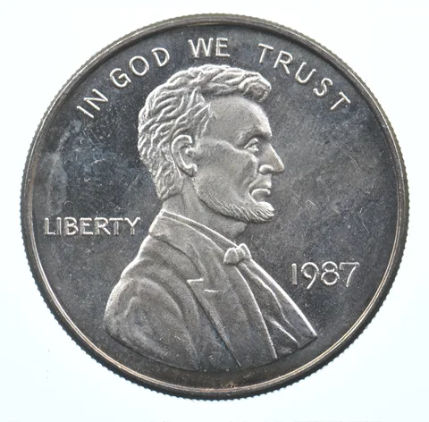 VINTAGE Art Bar/Round 1987 Lincoln Wheat Cent Pattern .999 Silver 1 T Oz *909