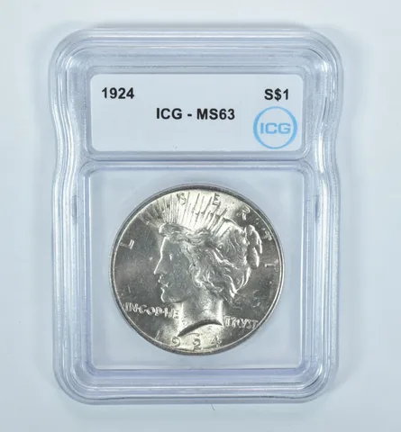 1924 Peace Silver Dollar MS63 ICG