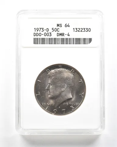 1973-D Kennedy Half Dollar DDO-003 DMR-4 MS64 ANACS a2007