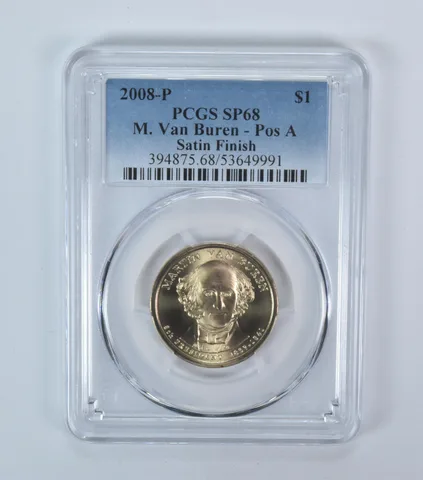 2008-P Presidential $1 Martin Van Buren Satin Finish SP68 PCGS