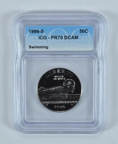 1996-S Olympic Swimming Commemorative Half Dollar PR70 DCAM ICG