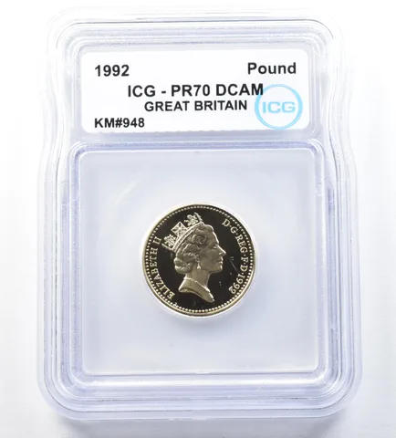 1992 Great Britain Pound KM#948 PR70 DCAM ICG *8928