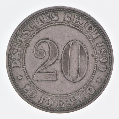 Better Date - 1890 Germany 20 Pfennigs World Coin *311