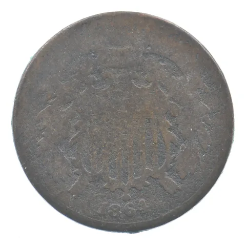1864 Shield Two Cent Rotated Reverse *1558