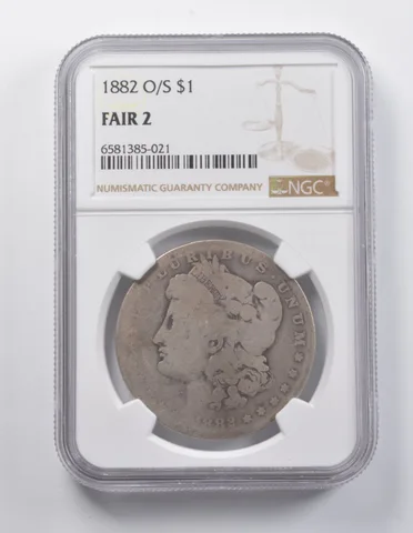 FAIR 2 1882-O/S Morgan Silver Dollar NGC Lowball Low Ball Pocket Piece a6977