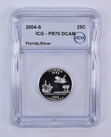 2004-S Washington State Quarter Florida Silver PR70 DCAM ICG