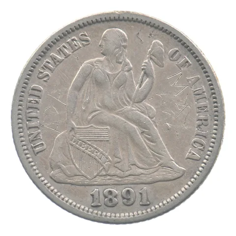 1891-O Seated Liberty Dime Love Token Victorian APA MPH May 5 1895 *4522