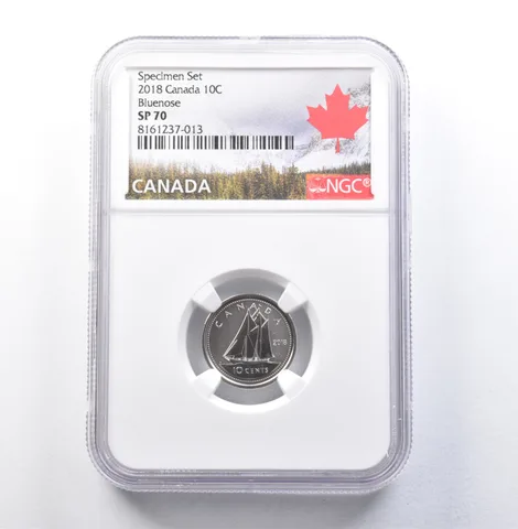 2018 Canada 10 Cents Specimen Set Bluenose SP70 NGC a5921