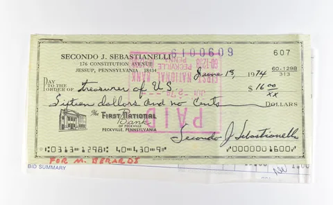 1974 $16 Check GSA Morgan Dollar CC Purchase Receipt *9793
