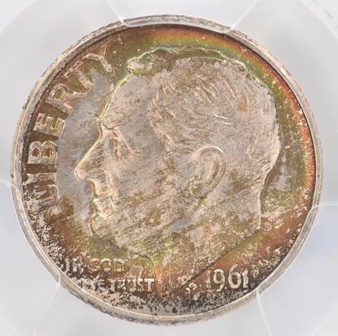 1961-D Roosevelt Dime MS67 FB PCGS Beautiful Tone *0946
